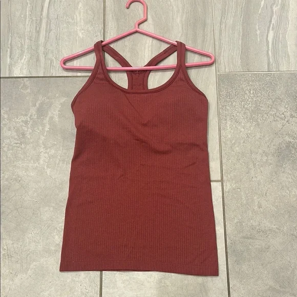 New Lululemon rust red sleeveless racerback tank padded 10 - Picture 8 of 10
